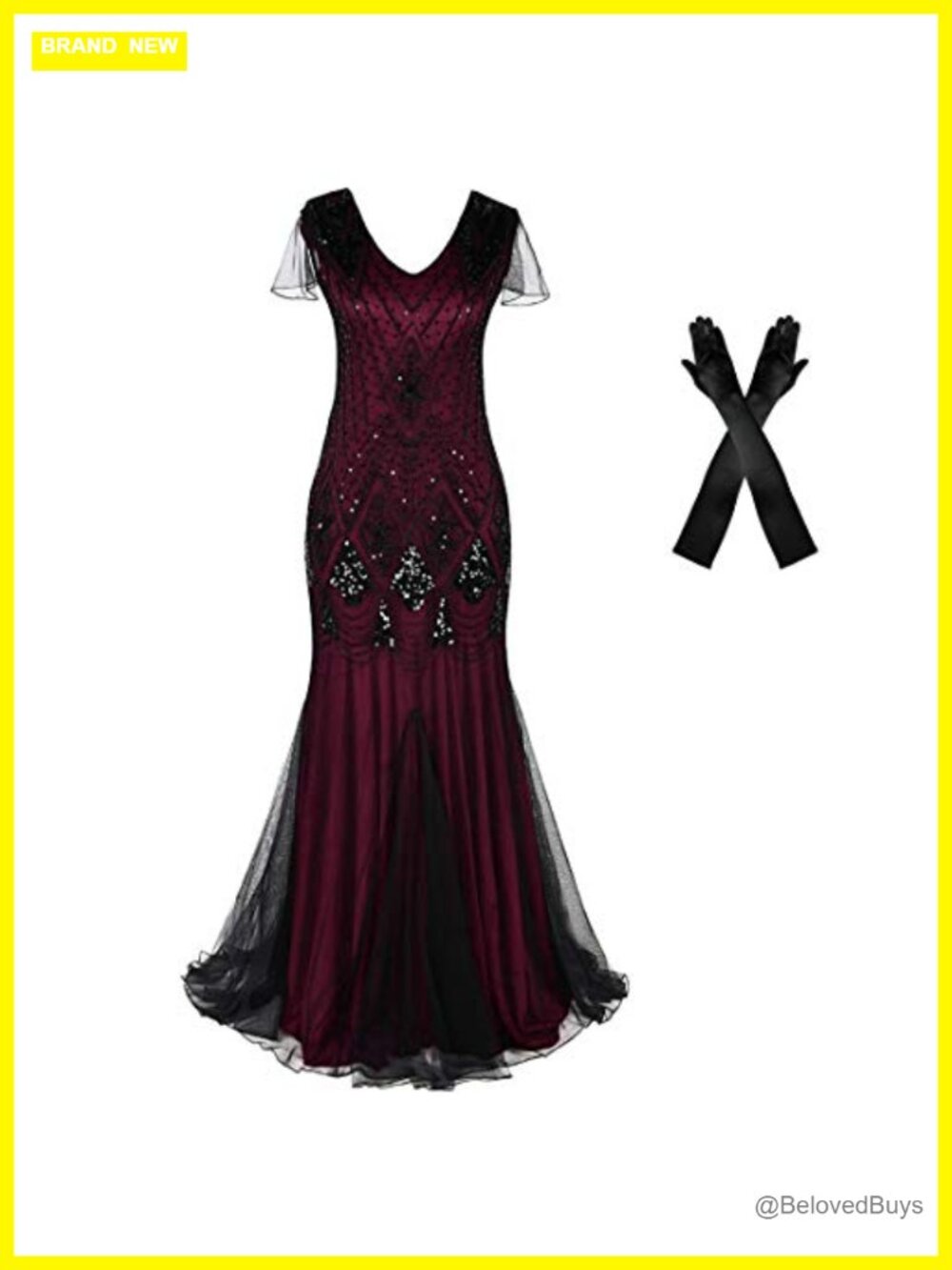 Plus Size 1920s Gatsby Sequin Mermaid Evening Gown Formal Dress